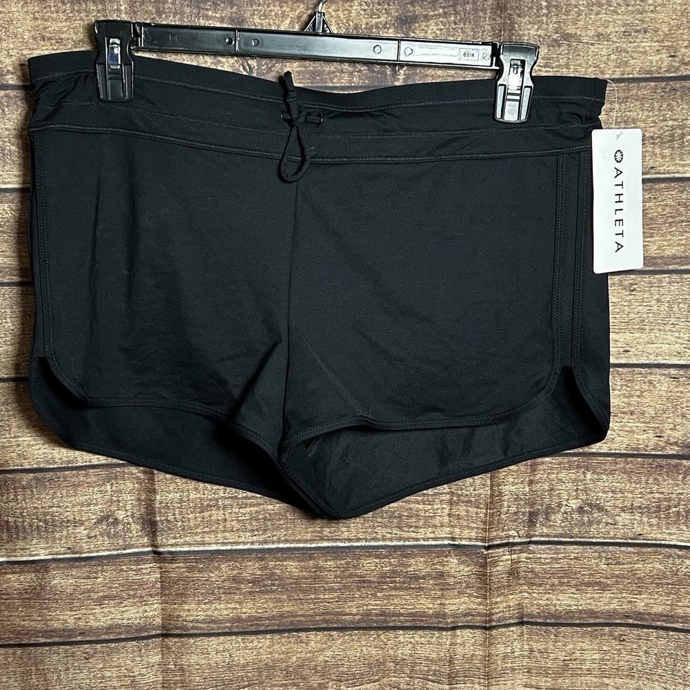 NWT Athleta Kata Surge Swim Shorts Black #54023 Size Large